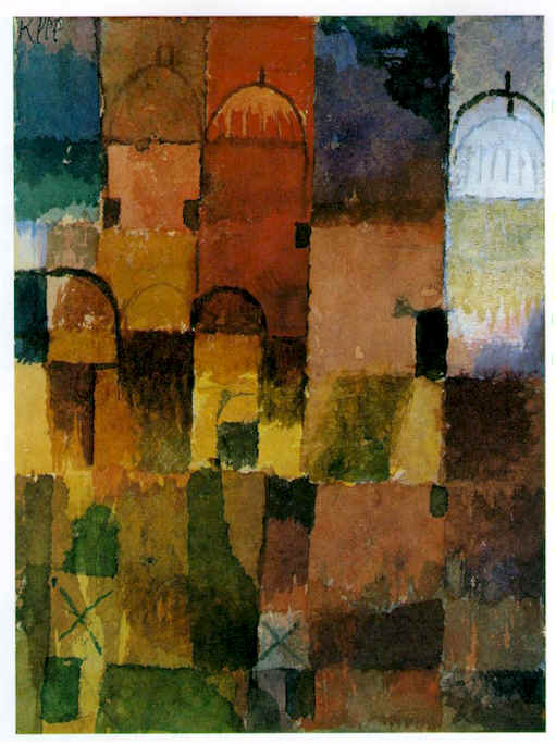 red and white domes- paul klee