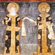Grcki car Andronik II daje povelju kralju Milutinu