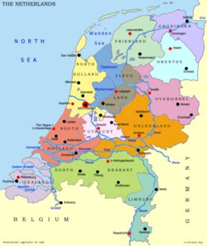 holandija mapa Holandske provincije holandija mapa