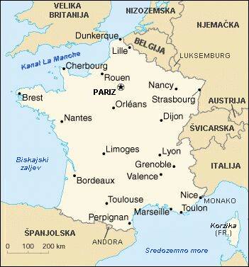 zemljopisna karta francuske pokrajine zemljopisna karta francuske