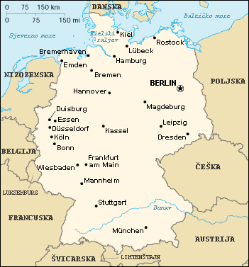 karta njemačke pokrajine Savezna Republika Njemačka karta njemačke pokrajine