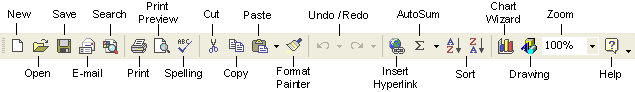 excel standard toolbar graphic