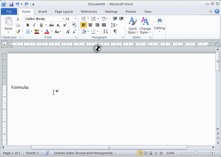insert equation in word 2010