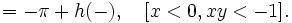 =-\pi+h(-), \quad [x<0, xy<-1].