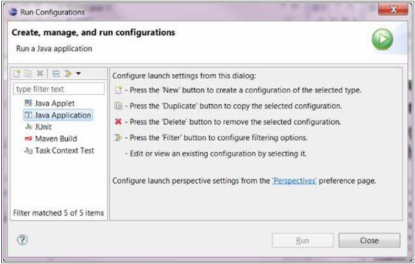 Configuration jar. Run config. Как запустить Eclipse java. Диалоговая отладка программ. Приложение Run меню.