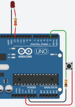 abc Arduino - LED dioda je uključena dok je taster pritisnut - PULL ...