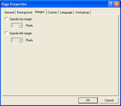 kartica margins okvira za dijalog page properties !!!