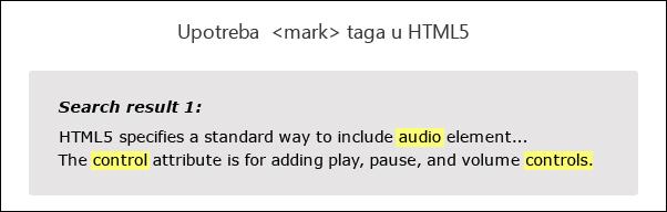 Description: upotreba mark taga html5